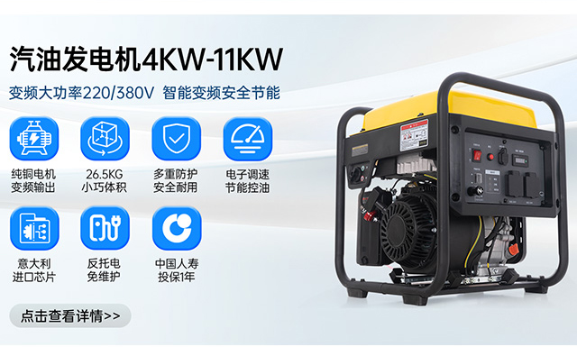 汽油發(fā)電機(jī)4KW-11KW 變頻大功率220/380V